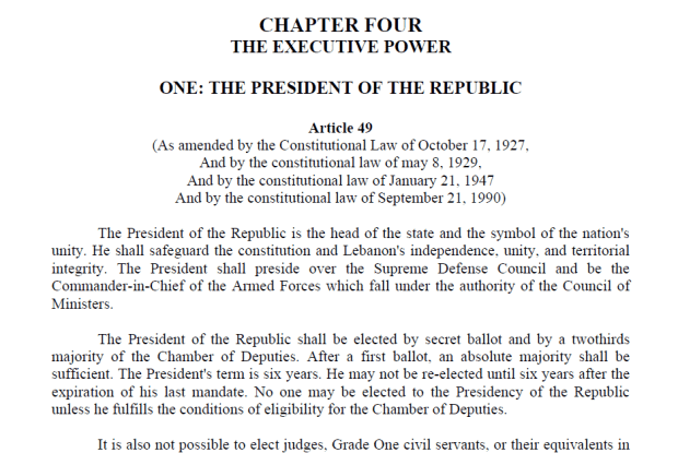 Article 49 Lebanese Constitution