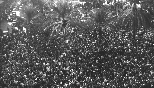 Beirut's Martyrs' Square during celebrations marking the release by the French of Lebanon's government from Rashayya prison on November 22, 1943
