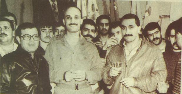 Geagea, Hobeika, and Pakradouni in 1985