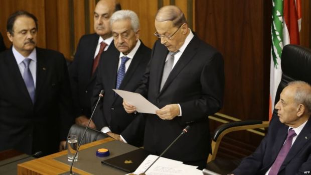 michel-aoun-gives-his-speech-to-the-parliament